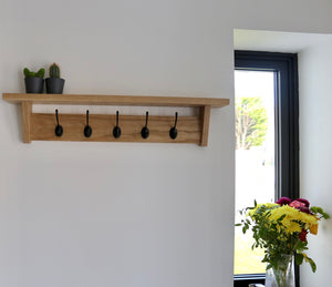 Solid Oak Coat Rack handcrafted in the North East of England, by the Oaky Homes team.
