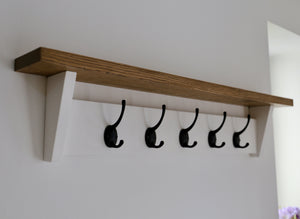 White Coat Rack handcrafted and hand painted by Oaky Homes