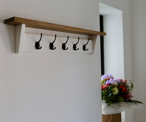White Coat Rack handcrafted and hand painted by Oaky Homes